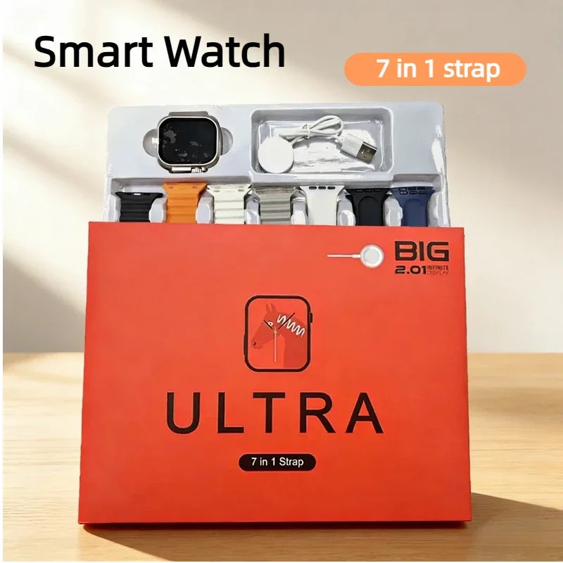 DT900 Ultra 9 Smart Watch 2.09" Big Display 7 Straps Bluetooth Call Fitness Tracker Smartwatch For IOS Android 