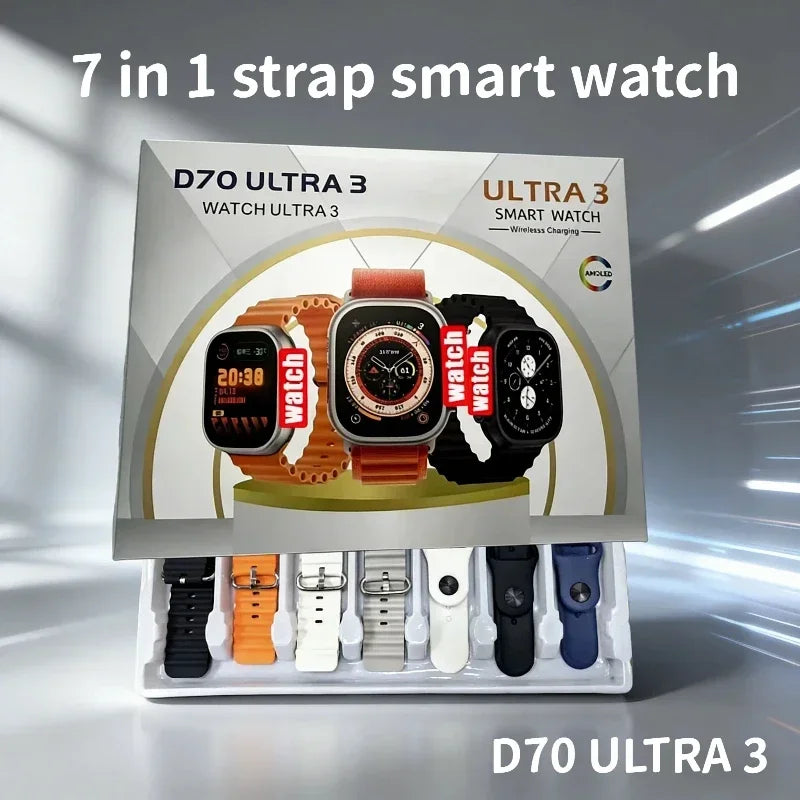 DT900 Ultra 9 Smart Watch 2.09" Big Display 7 Straps Bluetooth Call Fitness Tracker Smartwatch For IOS Android 