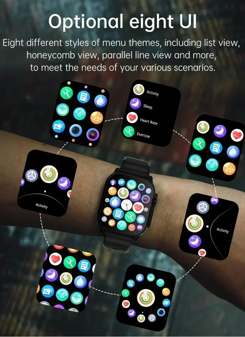 DT900 Ultra 9 Smart Watch 2.09" Big Display 7 Straps Bluetooth Call Fitness Tracker Smartwatch For IOS Android 