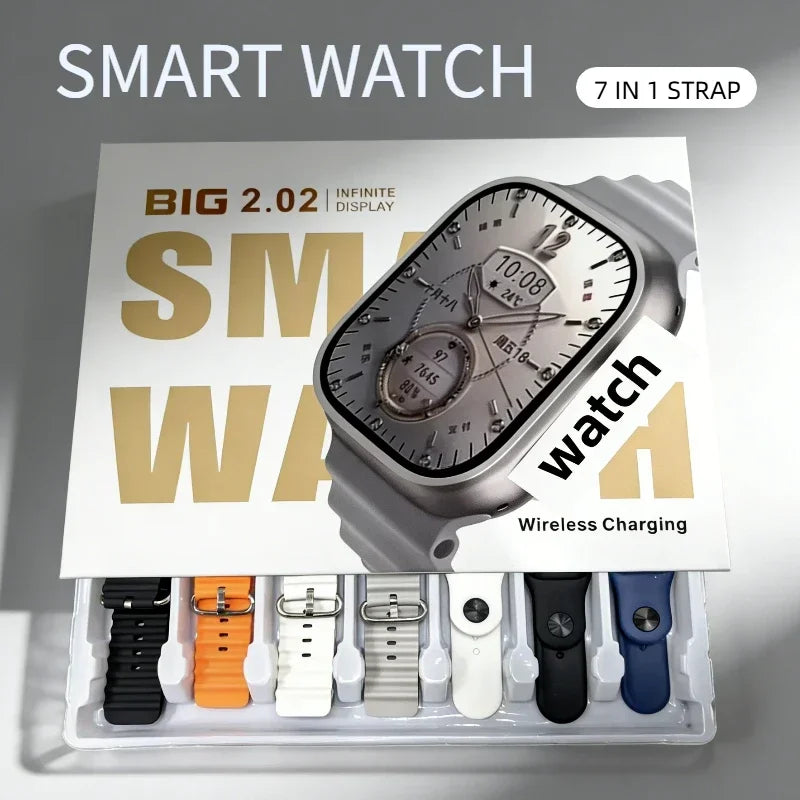 DT900 Ultra 9 Smart Watch 2.09" Big Display 7 Straps Bluetooth Call Fitness Tracker Smartwatch For IOS Android 