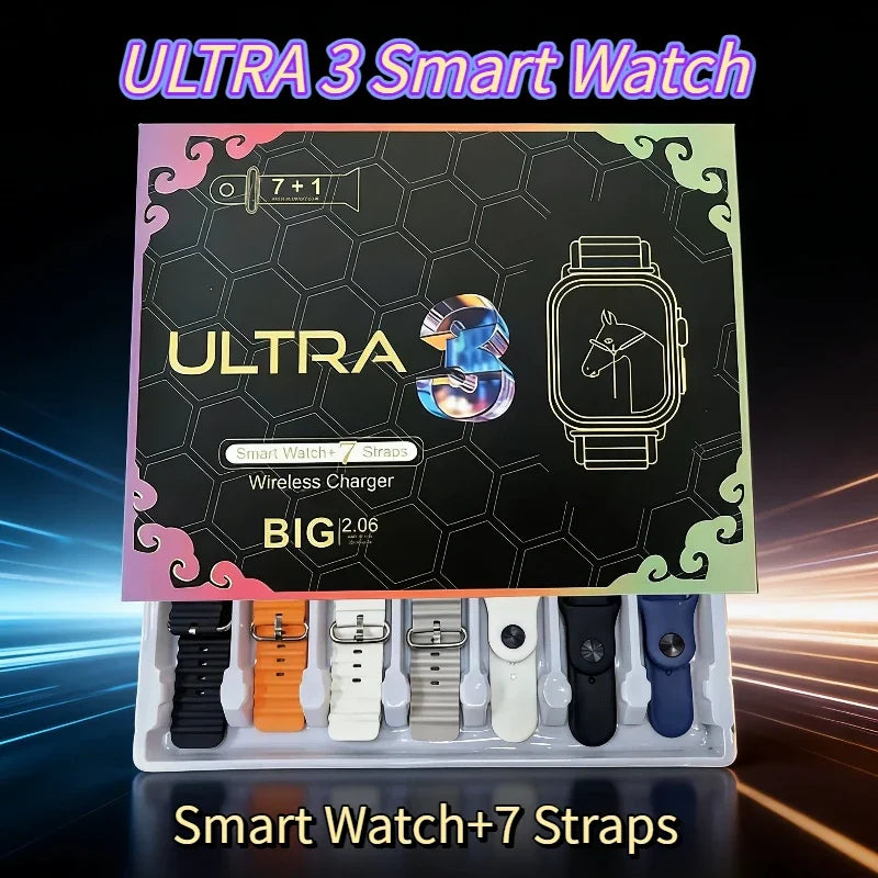 DT900 Ultra 9 Smart Watch 2.09" Big Display 7 Straps Bluetooth Call Fitness Tracker Smartwatch For IOS Android 
