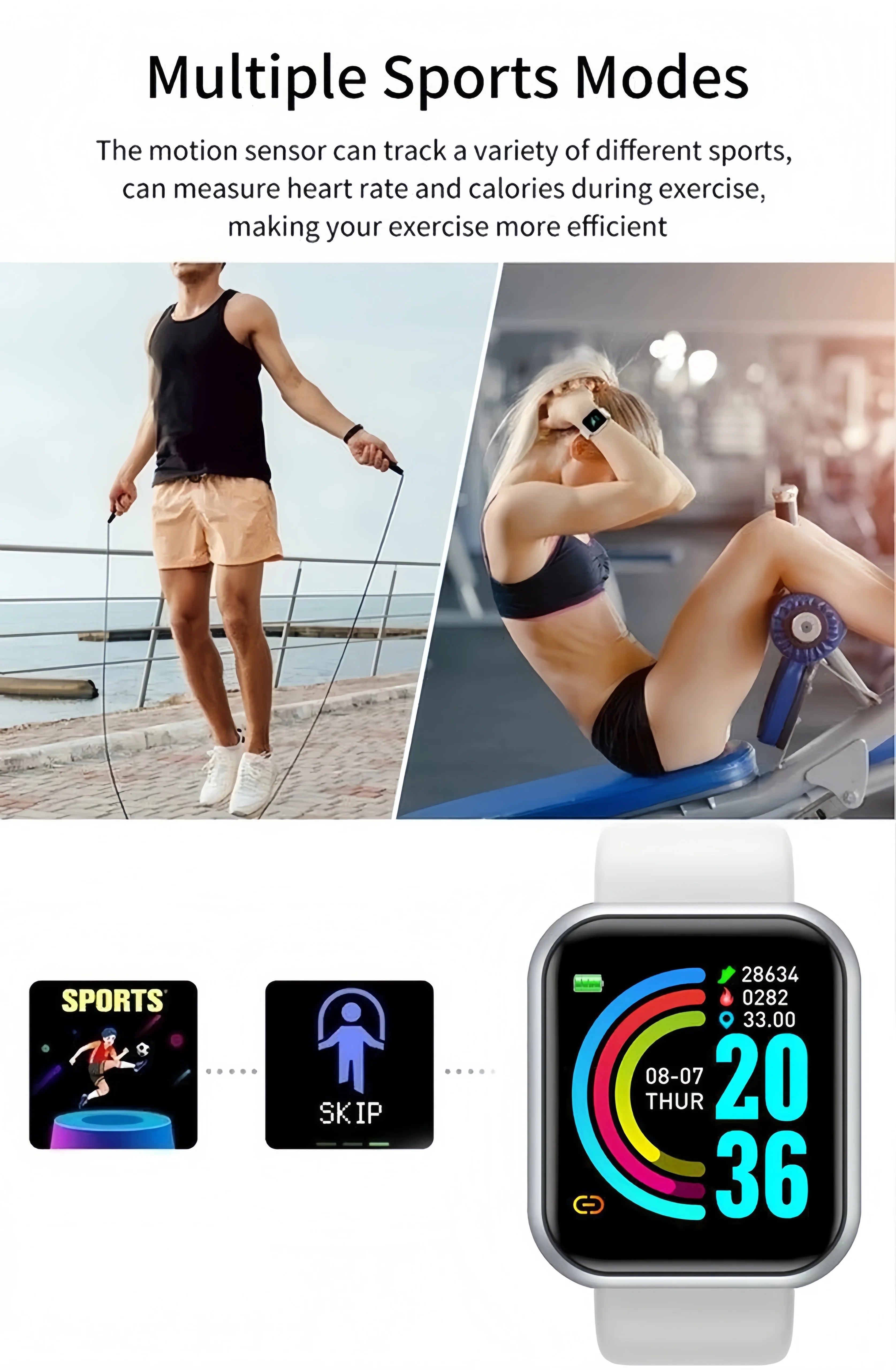 Multifunction Smart Watch For Men Women Kids Bluetooth Calls, Heart Rate & SpO2 Monitor, Sleep Tracking | Step Counter