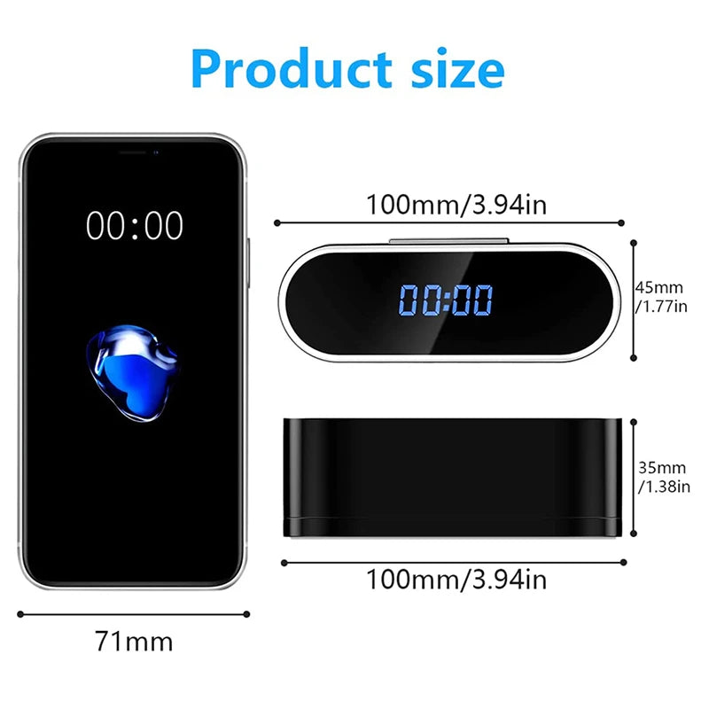 1080P Mini Camera Clock HD WIFI Control Wide Angle IR Night Vision View Alarm DVR Camcorder Home Surveillance Camera