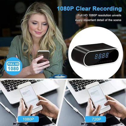 1080P Mini Camera Clock HD WIFI Control Wide Angle IR Night Vision View Alarm DVR Camcorder Home Surveillance Camera