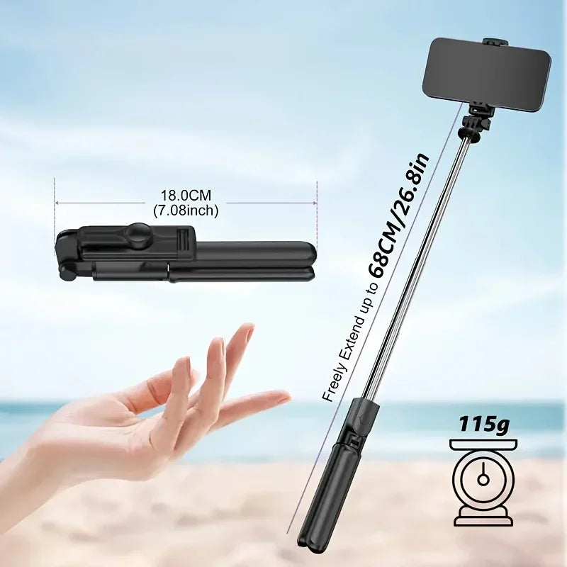 Portable selfie stick tripod foldable 360 degree rotation with Bluetooth selfie stick suitable for smartphone live shooting