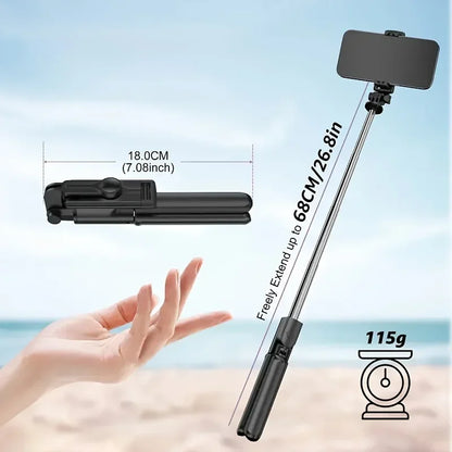 Portable selfie stick tripod foldable 360 degree rotation with Bluetooth selfie stick suitable for smartphone live shooting
