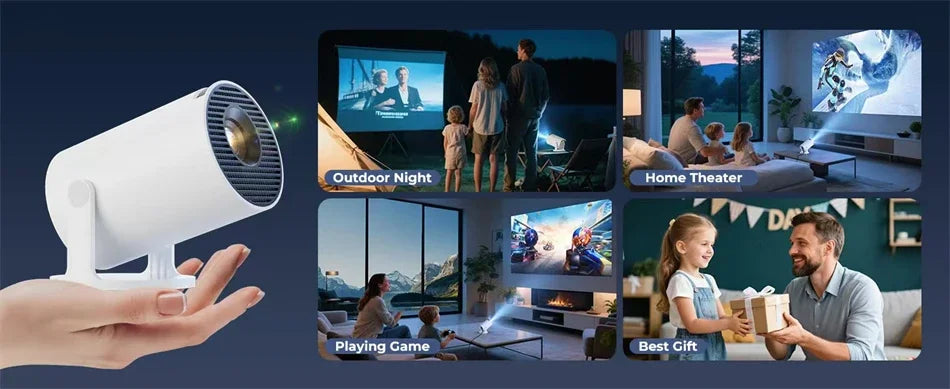 2026 New HY300 Projector 4K Android 11 Wifi6 290ANSI Allwinner H713 BT5.0 1080P 1280*720P Cinema Outdoor Portable Projetors ﻿