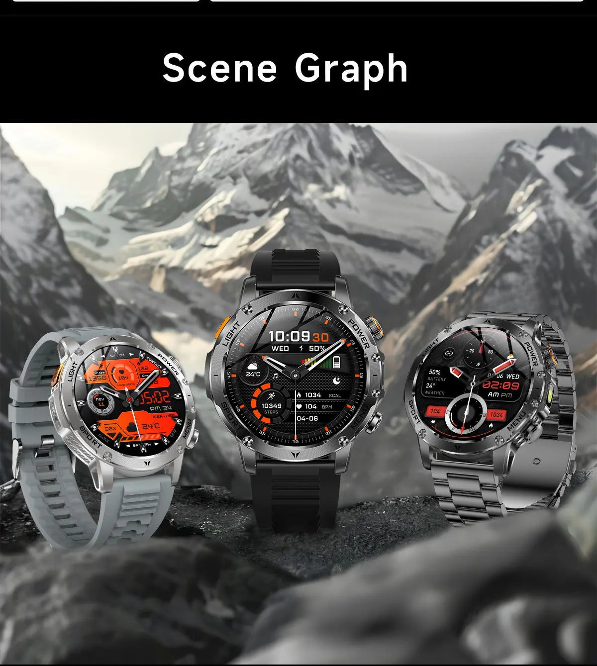 2025 New Military T-Rex 3 Ultra 1000mAh Battery Smart Watch 5ATM Waterproof Flashlight Heart Rate Sports tracker Smartwatch Men