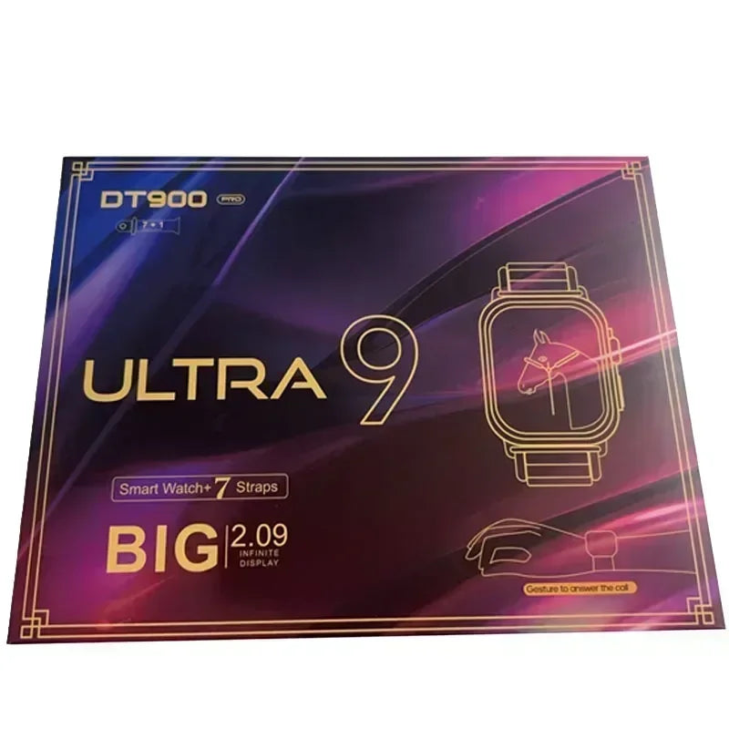 DT900 Ultra 9 Smart Watch 2.09" Big Display 7 Straps Bluetooth Call Fitness Tracker Smartwatch For IOS Android ﻿