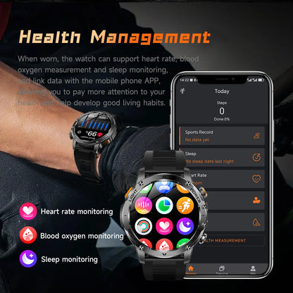 2025 New Military T-Rex 3 Ultra 1000mAh Battery Smart Watch 5ATM Waterproof Flashlight Heart Rate Sports tracker Smartwatch Men