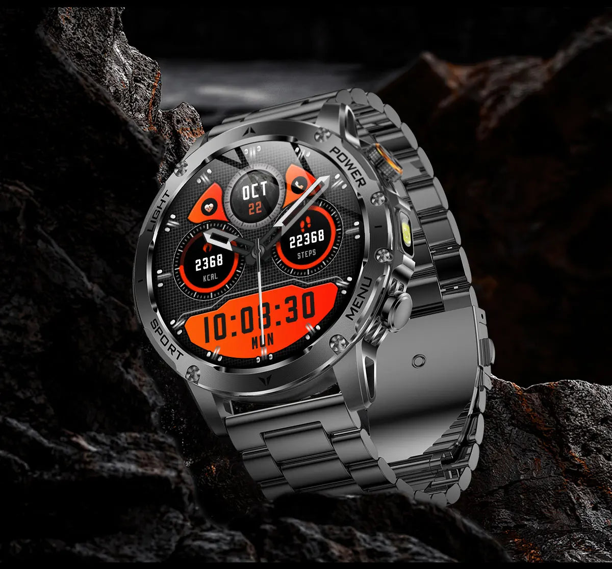 2025 New Military T-Rex 3 Ultra 1000mAh Battery Smart Watch 5ATM Waterproof Flashlight Heart Rate Sports tracker Smartwatch Men