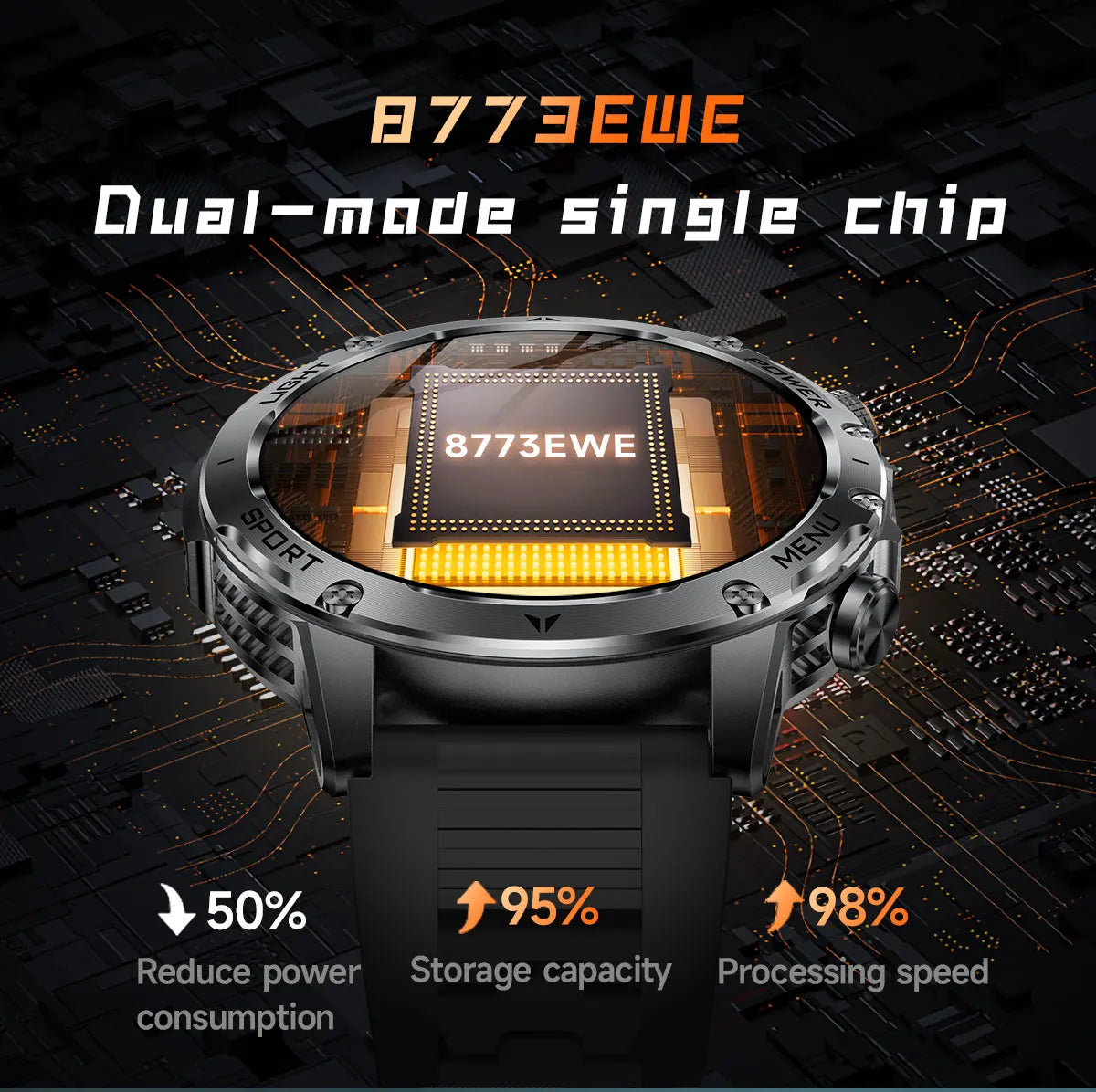2025 New Military T-Rex 3 Ultra 1000mAh Battery Smart Watch 5ATM Waterproof Flashlight Heart Rate Sports tracker Smartwatch Men