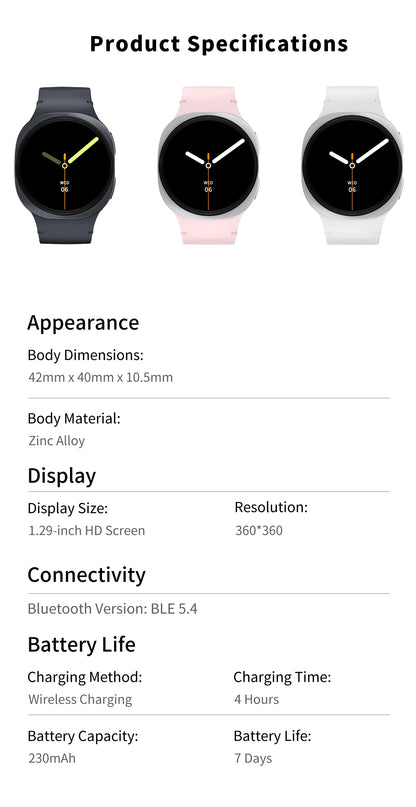 2026 New Watches 8 Mini Smart Watch For Men Women GPS Track Health Sports AMOLED Heart Rate Bluetooth Call Waterproof Smartwatch