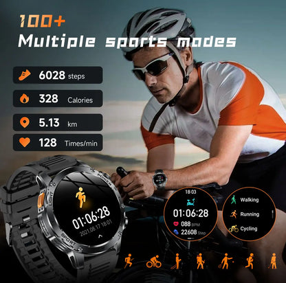 2025 New Military T-Rex 3 Ultra 1000mAh Battery Smart Watch 5ATM Waterproof Flashlight Heart Rate Sports tracker Smartwatch Men