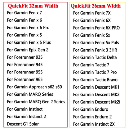 20 22 26mm Silicone Watchband Strap For Garmin Fenix 7 7X 7S 6X 6S 6Pro 5X 5Plus 3HR Smartwatch Bracelet QuickFit Wristband Belt