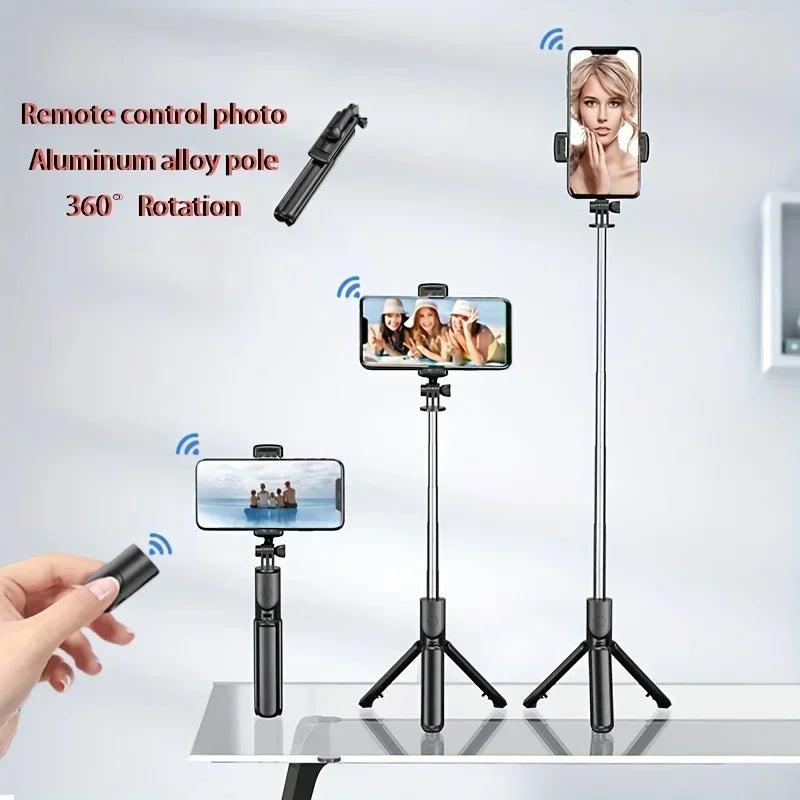 Portable selfie stick tripod foldable 360 degree rotation with Bluetooth selfie stick suitable for smartphone live shooting