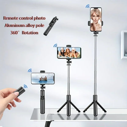 Portable selfie stick tripod foldable 360 degree rotation with Bluetooth selfie stick suitable for smartphone live shooting