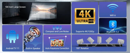 2026 New HY300 Projector 4K Android 11 Wifi6 290ANSI Allwinner H713 BT5.0 1080P 1280*720P Cinema Outdoor Portable Projetors ﻿