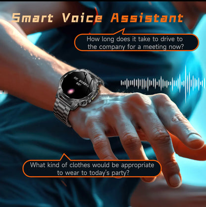 2025 New Military T-Rex 3 Ultra 1000mAh Battery Smart Watch 5ATM Waterproof Flashlight Heart Rate Sports tracker Smartwatch Men