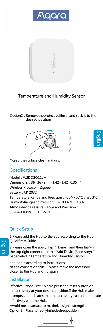 Aqara Temperature Humidity Sensor Zigbee Smart Air Pressure Environment Smart Control Smart Home For Xiaomi Mi home Homekit App