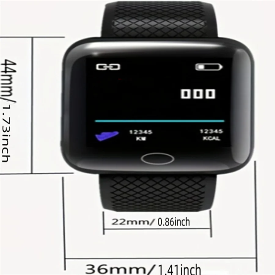 Smart Watch 116Plus D13 Y68 Sport Wristband Running Fitness Monitor Track Heart Rate Message Remind Men Smartwatch Woman Clock