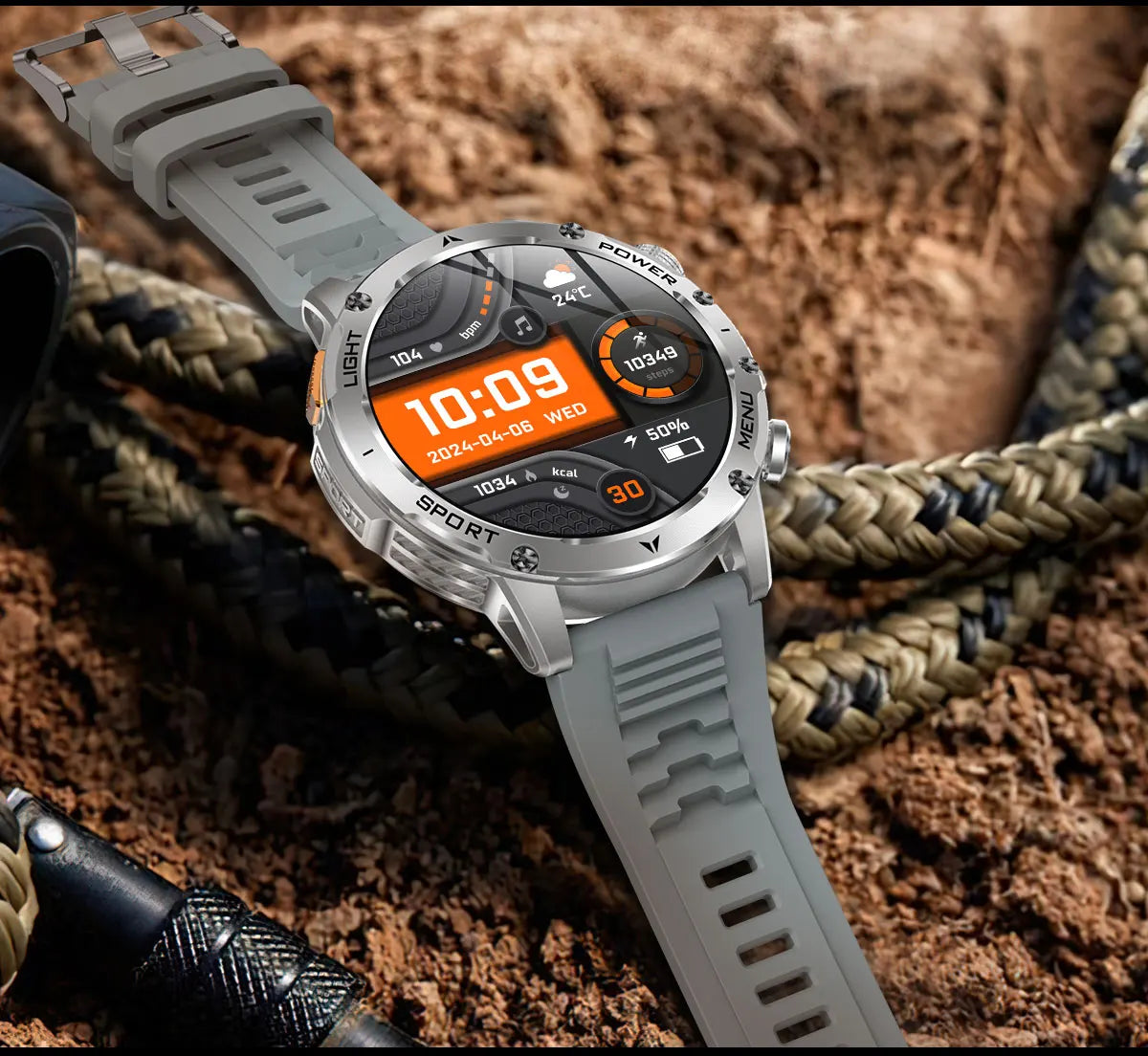 2025 New Military T-Rex 3 Ultra 1000mAh Battery Smart Watch 5ATM Waterproof Flashlight Heart Rate Sports tracker Smartwatch Men